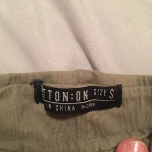 Olive green high waist pencil skirt